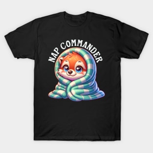 Funny Kawaii Nap Commander for Kids and Adults who love to Nap T-Shirt